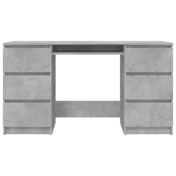 vidaXL Skrivebord betonggrå 140x50x77 cm konstruert tre