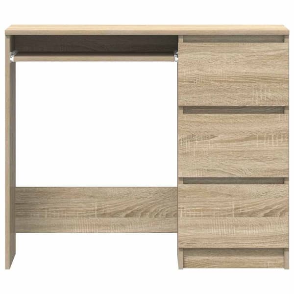 vidaXL skrivebord 90x45x76 cm spånplade sonoma-eg