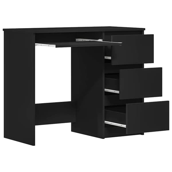 vidaXL skrivebord 90x45x76 cm spånplade sort