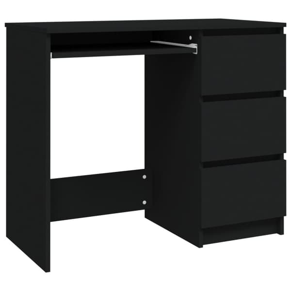vidaXL skrivebord 90x45x76 cm spånplade sort