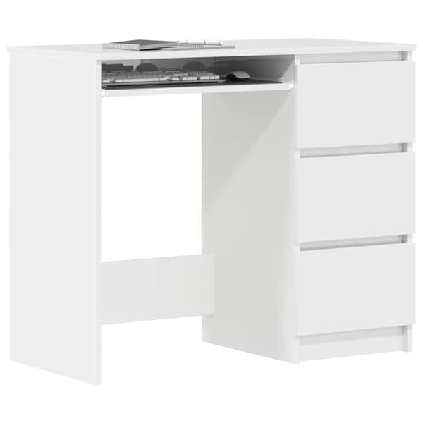 vidaXL Skrivebord høyglans hvit 90x45x76 cm konstruert tre