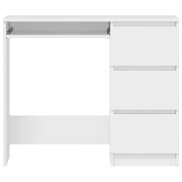 vidaXL Skrivebord høyglans hvit 90x45x76 cm konstruert tre