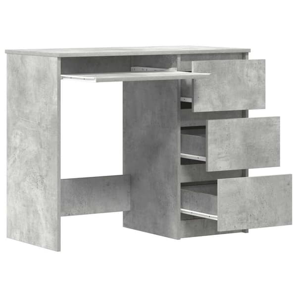 vidaXL skrivebord 90x45x76 cm spånplade betongrå