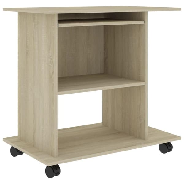 vidaXL Tietokonepöytä Sonoma-tammi 80x50x75 cm tekninen puu