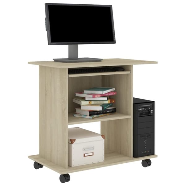 vidaXL Databord sonoma eik 80x50x75 cm konstruert tre