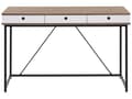 Miniatyrbild 4 av 9: Hemmakontor Skrivbord Ljus Träskiva 120 x 60 cm med Svart Pulverlackerad Ram 3 Lådor