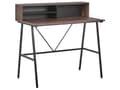 Miniatyrbillede 1 af 8: Skrivebord i mørkt træ 100 x 50 cm Sort Metalstel med Hylder