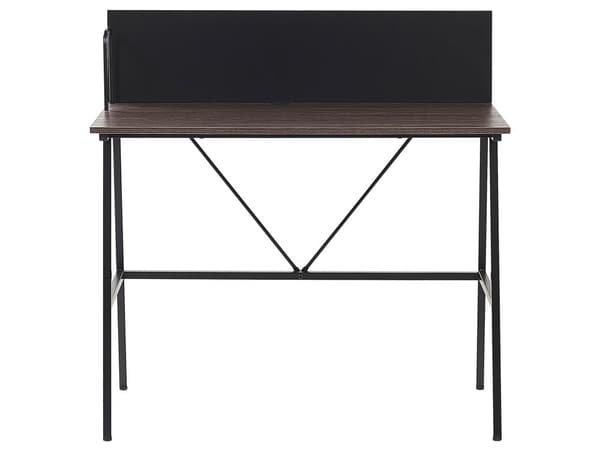 Skrivebord i Mørkt Træ 100 x 50 cm Sort Metalstel
