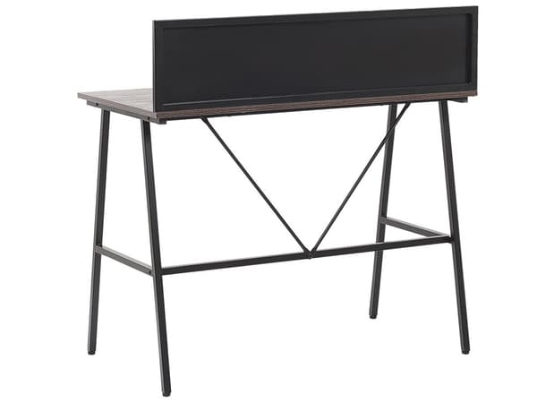 Skrivebord i Mørkt Træ 100 x 50 cm Sort Metalstel