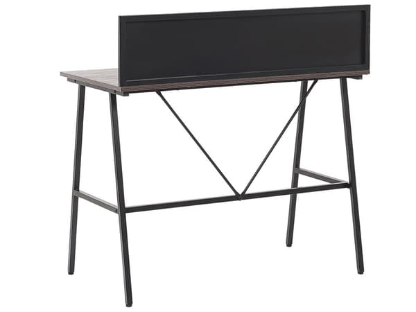 Skrivebord i Mørkt Træ 100 x 50 cm Sort Metalstel