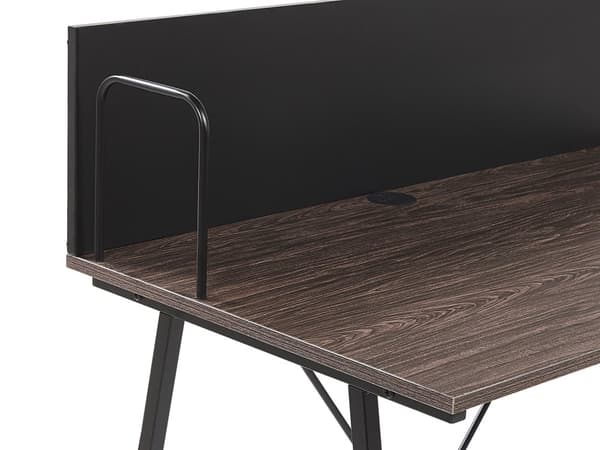 Skrivebord i Mørkt Træ 100 x 50 cm Sort Metalstel