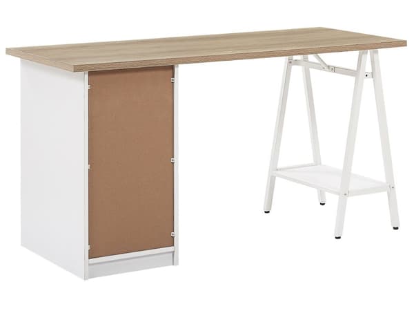 Lyst Træ Computerbord 140 x 60 cm Bord med Skuffer