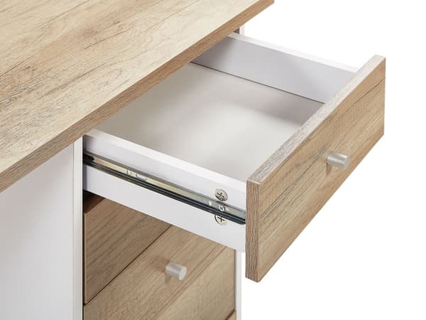 Lyst Træ Computerbord 140 x 60 cm Bord med Skuffer