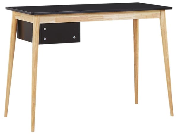 Työpöytä musta/vaalea puu 106 x 77 x 48 cm 2 laatikkoa retro tyyli