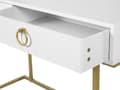 Miniatyrbild 8 av 10: Avlastningsbord Vit 2 Lådor med Ringdraghandtag Guld Metallbas Hemmakontor Accentbord Sovrum Glam Stil