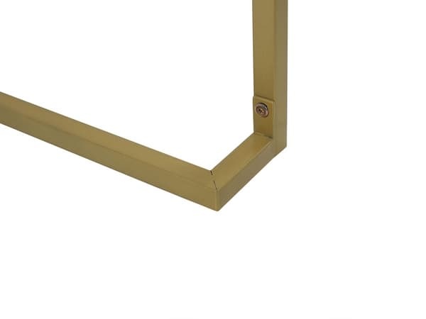 Avlastningsbord Vit 2 Lådor med Ringdraghandtag Guld Metallbas Hemmakontor Accentbord Sovrum Glam Stil