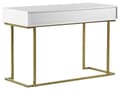 Miniatyrbild 10 av 10: Avlastningsbord Vit 2 Lådor med Ringdraghandtag Guld Metallbas Hemmakontor Accentbord Sovrum Glam Stil