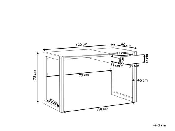 Skrivbord Hemma Vit Trä Förvaringslådor Ljus Trä Glass Bordsskiva 120 x 60 cm Minimalist Design