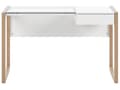 Miniatyrbild 6 av 9: Skrivbord Hemma Vit Trä Förvaringslådor Ljus Trä Glass Bordsskiva 120 x 60 cm Minimalist Design