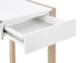 Miniatyrbild 7 av 9: Skrivbord Hemma Vit Trä Förvaringslådor Ljus Trä Glass Bordsskiva 120 x 60 cm Minimalist Design
