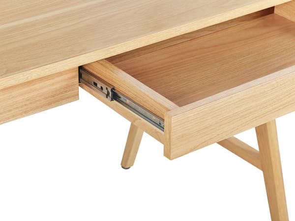 Työpöytä vaalea puu MDF-levy tammijalat 120 x 70 x 76 cm laatikoilla skandinaavinen moderni tyyli