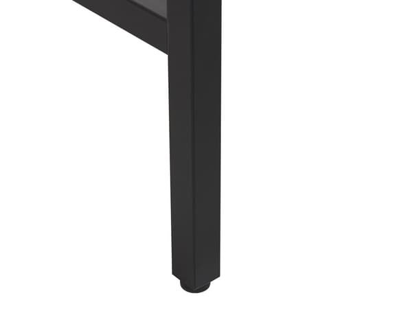 Hjemmekontor Skrivebord Sort Let Træ Metalstel 100 x 48 cm Opbevaring 2 Skuffer Plastik Bordplade