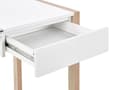 Miniatyrbillede 7 af 9: Hvid Træbord 1 skuffe Glasplade 120 x 60 cm Minimalistisk Design