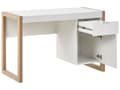 Miniatyrbillede 6 af 11: Hjemme Hvidt Træ Skrivebord 110 x 50 cm 1 Skuffe Minimalistisk Design