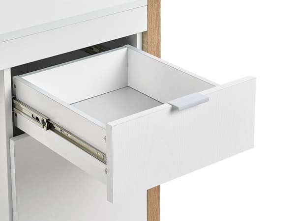 Hjemme Hvidt Træ Skrivebord 110 x 50 cm 1 Skuffe Minimalistisk Design