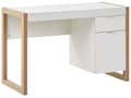 Miniatyrbillede 1 af 11: Hjemme Hvidt Træ Skrivebord 110 x 50 cm 1 Skuffe Minimalistisk Design
