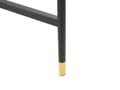 Miniatyrbillede 8 af 9: Skrivebord sort og lyst træ spånplade med guld metalben 120 x 60 x 77 cm med opbevaring arbejdsplads i retro stil skolebord