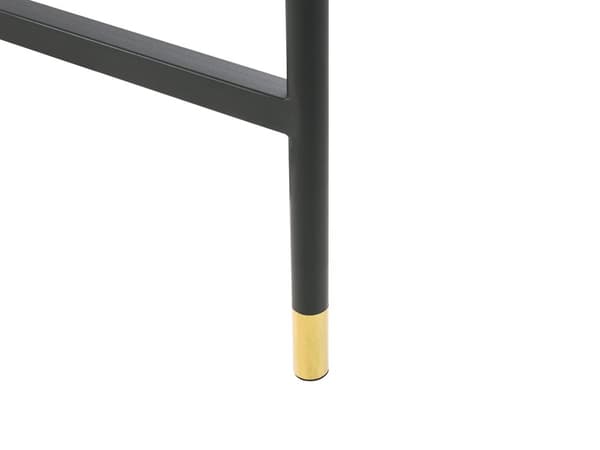 Skrivebord sort og lyst træ spånplade med guld metalben 120 x 60 x 77 cm med opbevaring arbejdsplads i retro stil skolebord