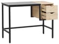 Miniatyrbild 4 av 8: Skrivbord Hemmakontor Svart med Ljust Trä Metallram 100 x 48 cm Förvaringsfack 2 Lådor PVC topp