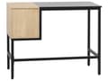 Miniatyrbild 5 av 8: Skrivbord Hemmakontor Svart med Ljust Trä Metallram 100 x 48 cm Förvaringsfack 2 Lådor PVC topp