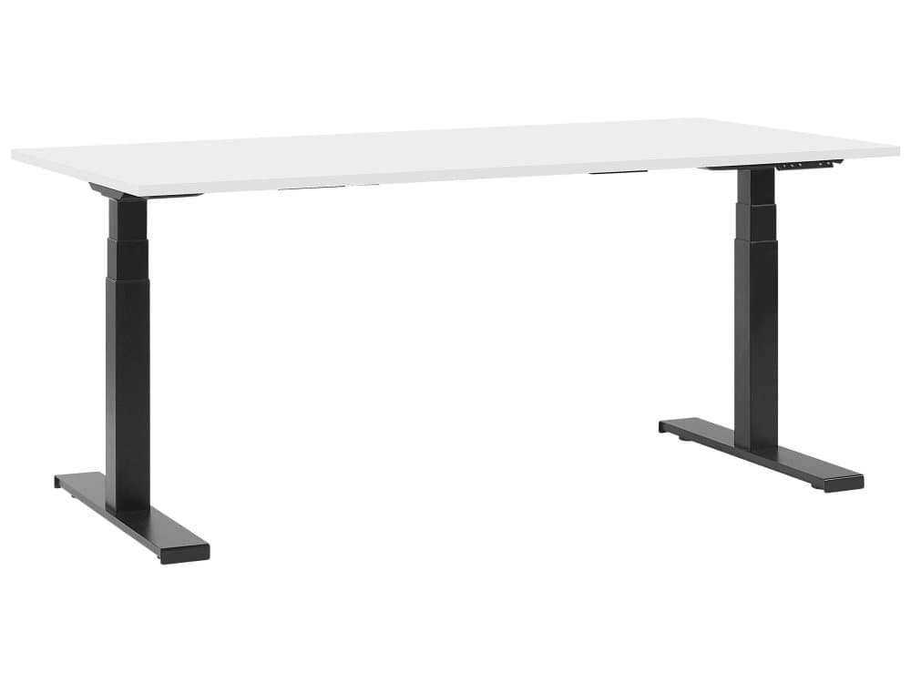 Sähköisesti säädettävä työpöytä 180x80cm valkoinen ja musta DESTIN II