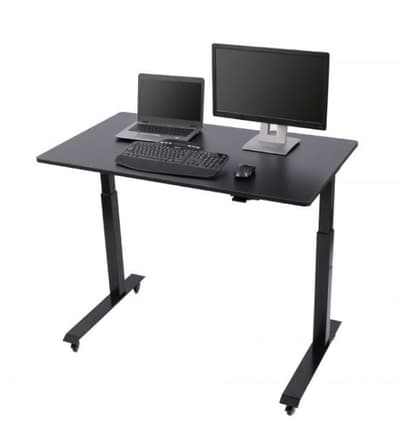 Elektriskt justerbart höj och sänkbart skrivbord svart ram, svart skiva 120 cm
