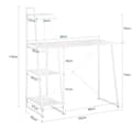 Miniatyrbillede 3 af 9: SoBuy Skrivebord med reol,  Computerbord  L100* D50 * H75 cm hvid FWT29-W