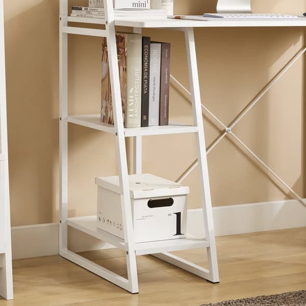 SoBuy Skrivebord med reol, Computerbord L100* D50 * H75 cm hvid FWT29-W