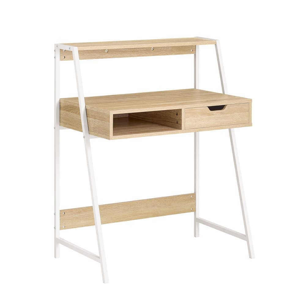 SoBuy Skrivbord med hylla och lådor, Laptopbord, FWT63-N