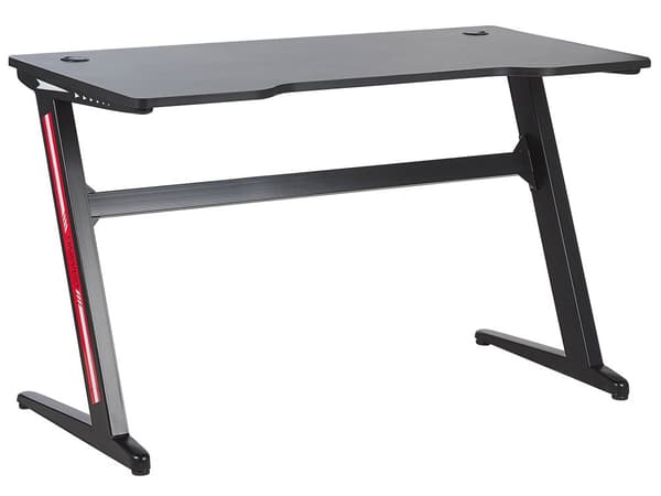Gamerbord Sort Metal 120 x 60 cm Dekorativ Gaming Skrivebord med LED lys Fjernbetjening Moderne Hitech Design til Drenge Værelse