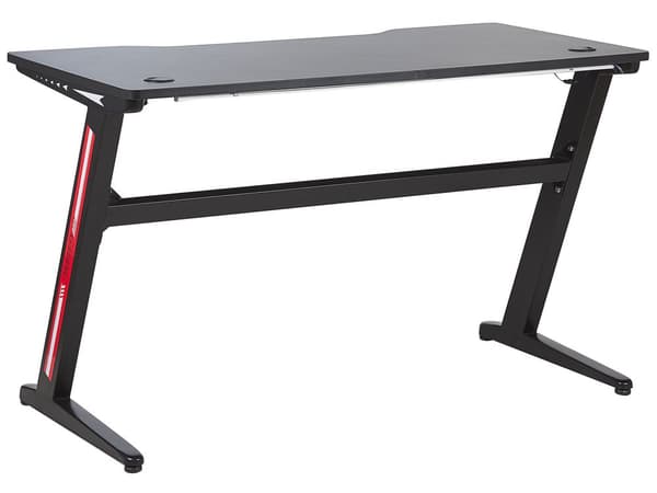 Gamerbord Sort Metal 120 x 60 cm Dekorativ Gaming Skrivebord med LED lys Fjernbetjening Moderne Hitech Design til Drenge Værelse