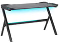 Miniatyrbillede 1 af 11: Gamerbord Sort Metal 120 x 60 cm Dekorativ Gaming Skrivebord med LED lys Fjernbetjening Moderne Hitech Design til Drenge Værelse
