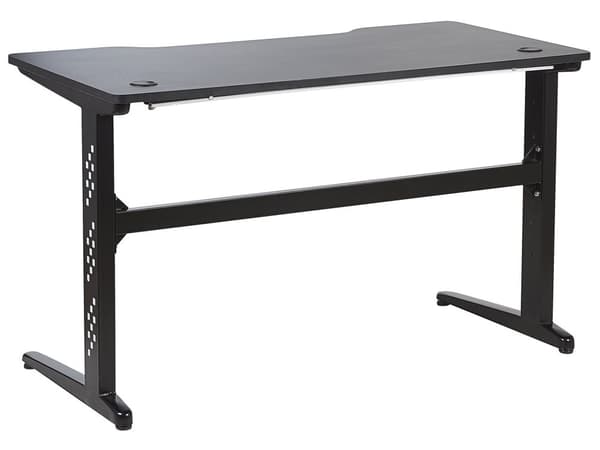 Modernt Gamingbord med RGB LED-belysning 120 x 60 cm MDF Hemmakontor Svart
