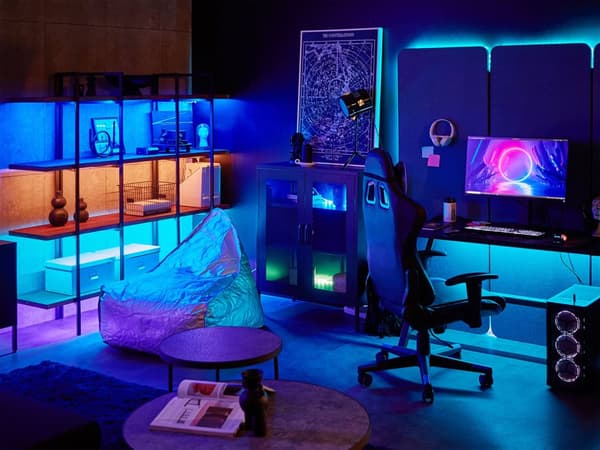 Modernt Gamingbord med RGB LED-belysning 120 x 60 cm MDF Hemmakontor Svart