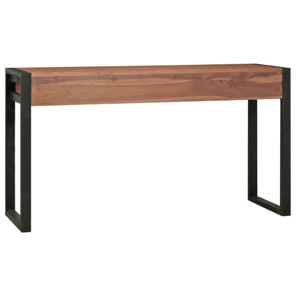 vidaXL Kirjoituspöytä 2 vetolaatikolla 140x40x75cm kierrätetty tiikki