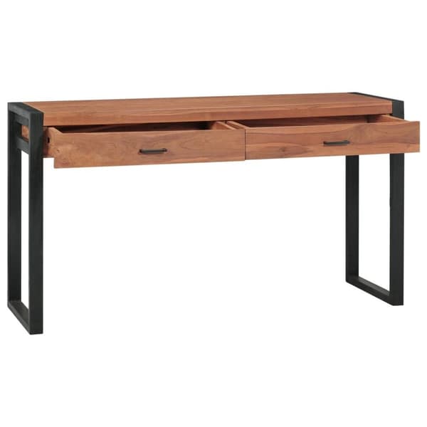 vidaXL Kirjoituspöytä 2 vetolaatikolla 140x40x75cm kierrätetty tiikki