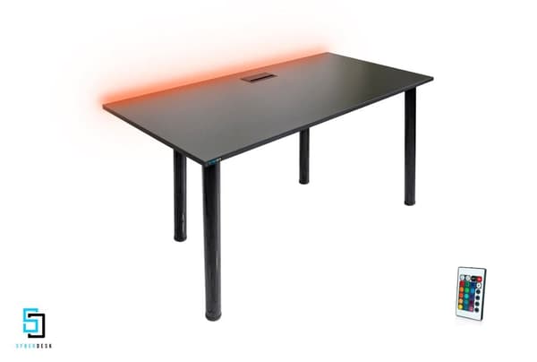 SyberDesk Spelskrivbord - Spelbord - Med LED För Spelare - Gaming Desk