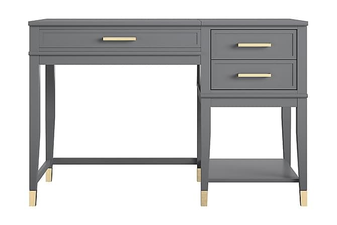 WESTERLEIGH Skrivbord 116 cm Grafitgrå CosmoLiving