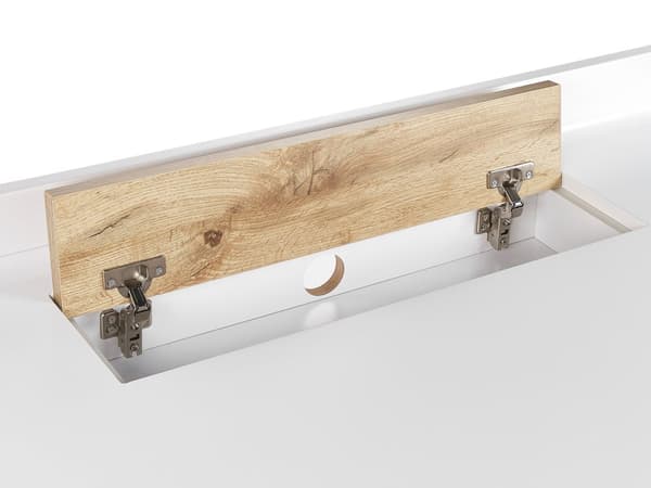Työpöytä valkoinen MDF 120 x 60 cm laatikolla ja metallijaloilla skandinaavinen tyyli