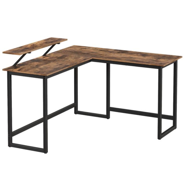 Segenn kansli - Skrivbord - Corner Office - L-formade - Industrial - Svart / Brun - 140 x 130 x 76cm